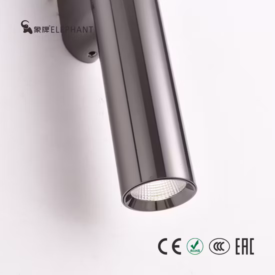 Aplique de pasillo montado en la pared IP44 de 15 W LED Villa Hotel Edificio Tubo largo de aluminio Galvanizado Perla negra, dorada y dorada Lámpara de pared LED