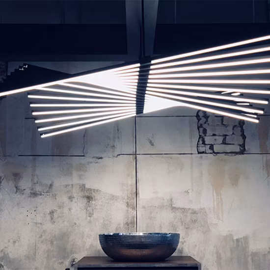 Luz lineal empotrada LED luz lineal perfil de aluminio iluminación de oficina lámpara